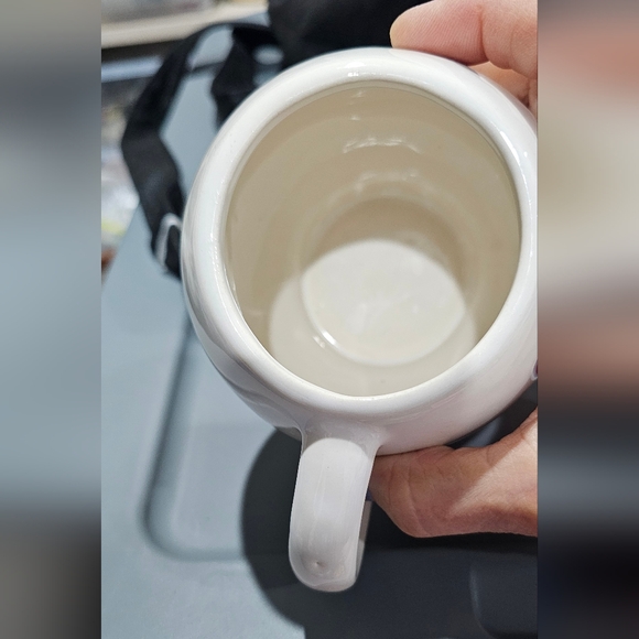 McCoy Happy Face Mug White Ceramic Pottery Smiley Face Red Eyes - Picture 4 of 10